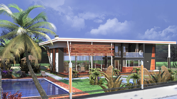 scene modern building house 3ds - Modern Home (3) by solarseas